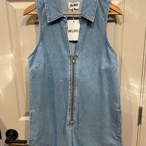 NWT Show Me Your MuMu Light Blue Denim Romper Medium
